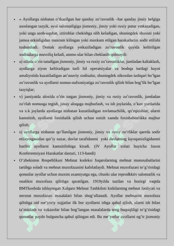 O’zbekistonda Gender tengligini ta’minlashda BMTning tutgan o’rni va ro‘li 23 7