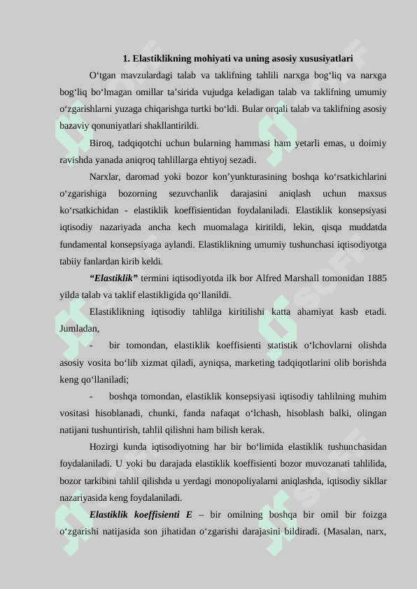 ELASTIKLIK KOFFITSIENTI YORDAMIDA BOZOR TALABINI BAHOLASH 2