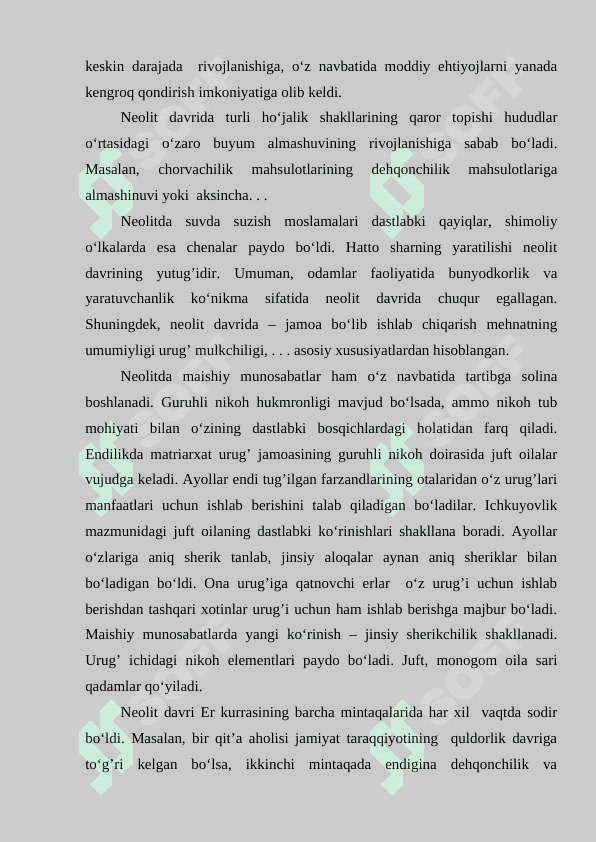 Neolit davri manzilgohlari. 6