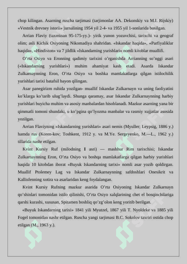 Arrian Flaviyning “Iskandarning yurishlari” asari. 4
