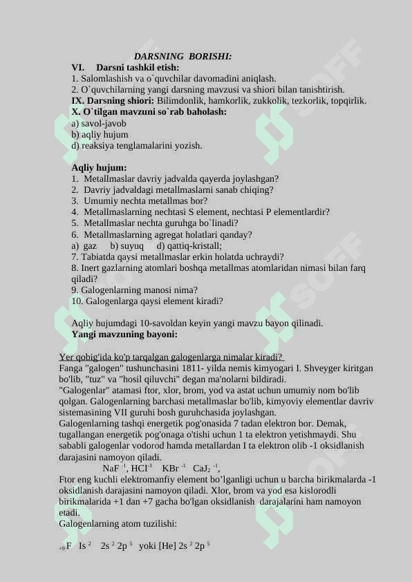 Galogenlar ochiq dars 8-sinf 2