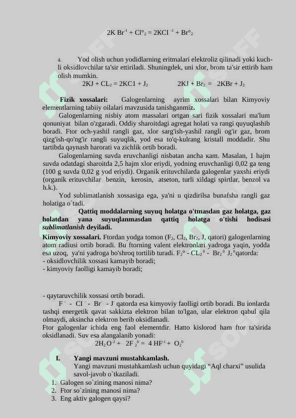 Galogenlar ochiq dars 8-sinf 4