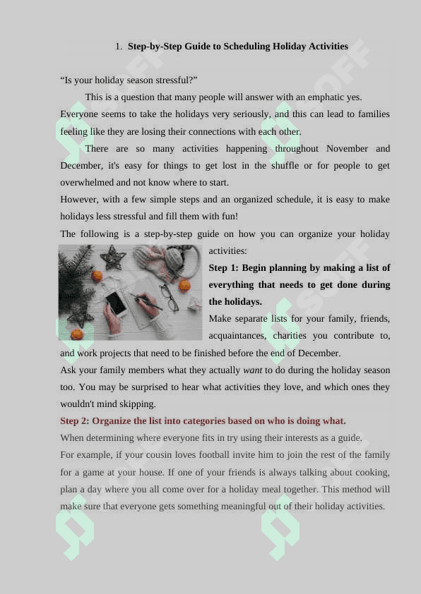 Planning holiday activities 3