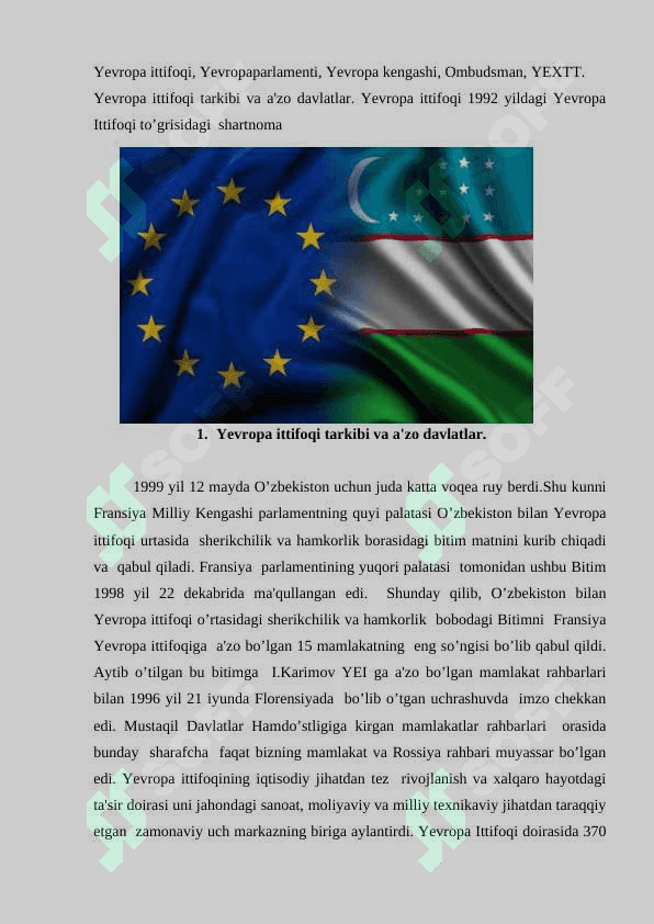 O‘zbekistonning yevropa ittifoqi mamlakatlari bilan istiqbolli hamkorliklari 2