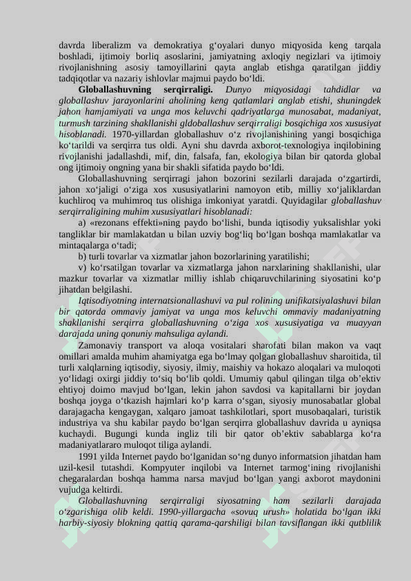 Global jarayonlar ва barqaror taraqqiyot 5