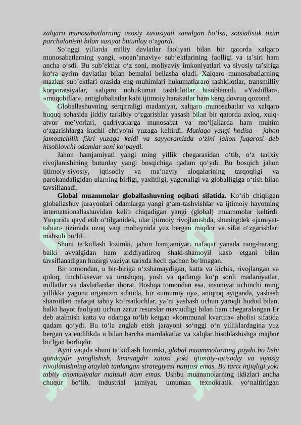 Global jarayonlar ва barqaror taraqqiyot 6