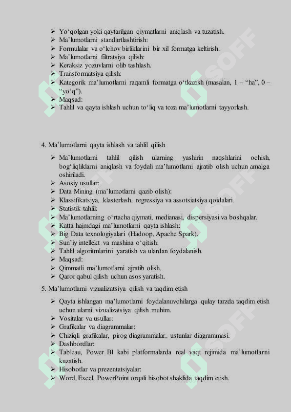 Ma’lumotlarga ishlov berish uchun standart komponentlar 3