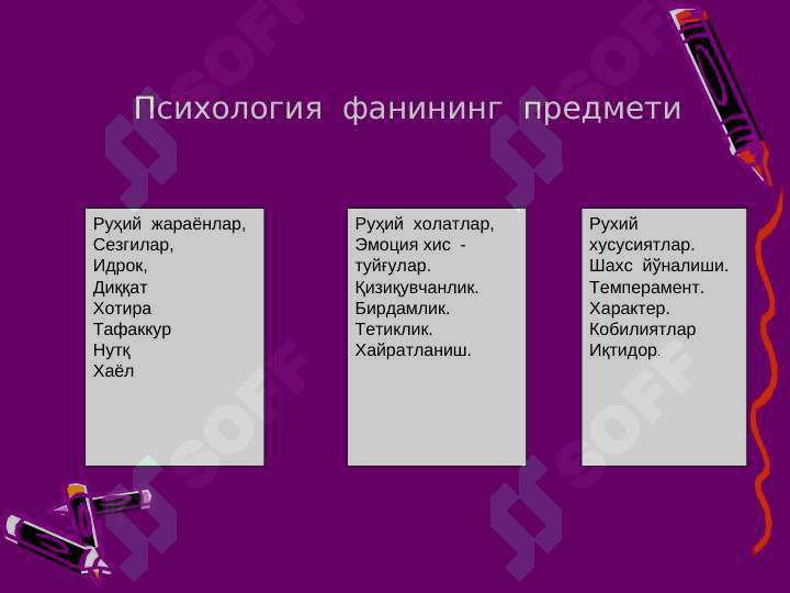 Психология  фанининг  предмети,   долзарб  вазифалари  ва  аҳамияти 3