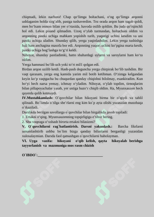 3-sinf o'qish Myunxauzenning boshidan kechirganlari dars ishlanma 3
