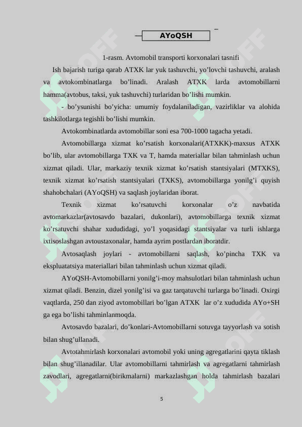 UNIVERSAL SHAHAR ATXK STANSIYASINI LOYIHALASH 5