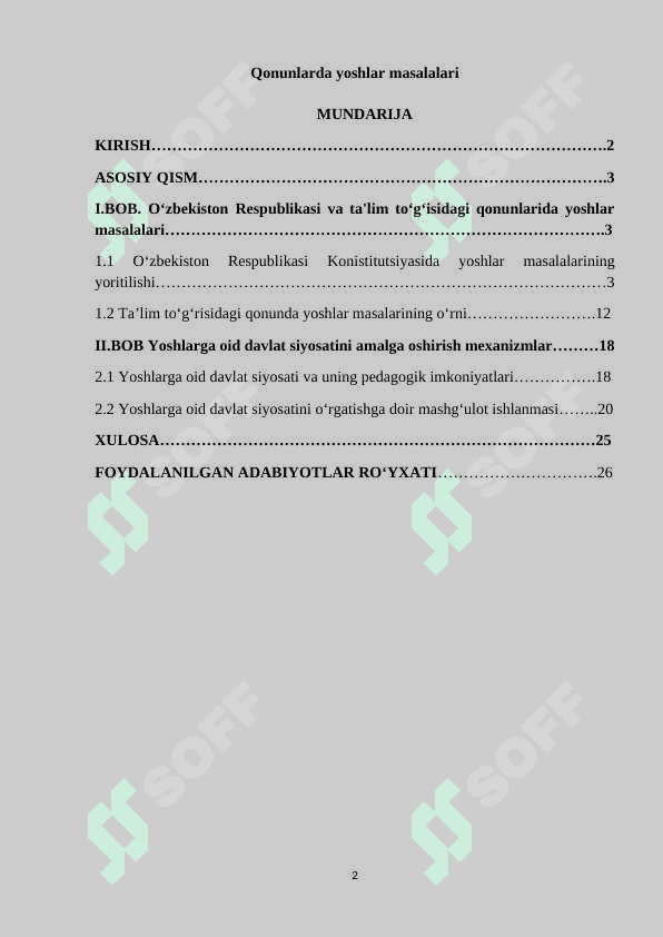 Qonunlarda yoshlar masalalari 2