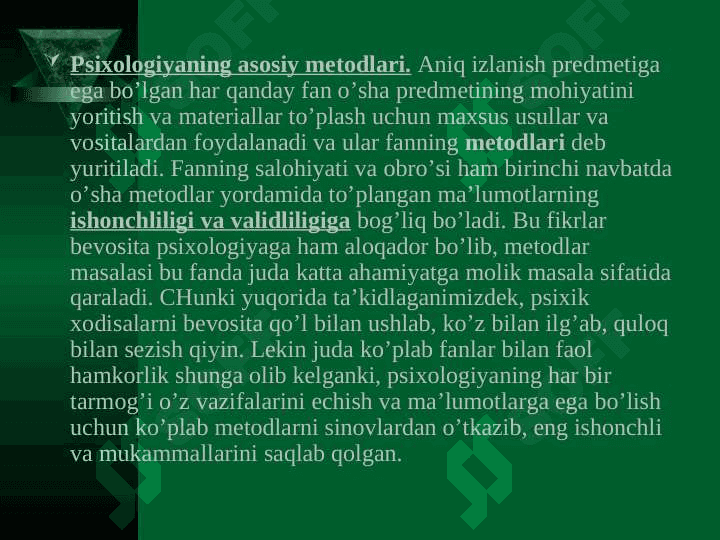 Psixologiyaning tadqiqot me’todlari 2