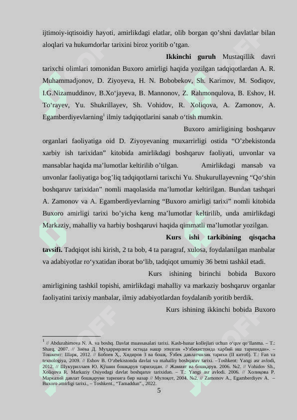 Buxoro amirligida o'zbek Mang'itlar sulolasi 5
