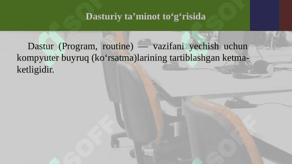 Tizimli va amaliy dasturiy ta’minotning rivojlanish tendentsiyalari. 7