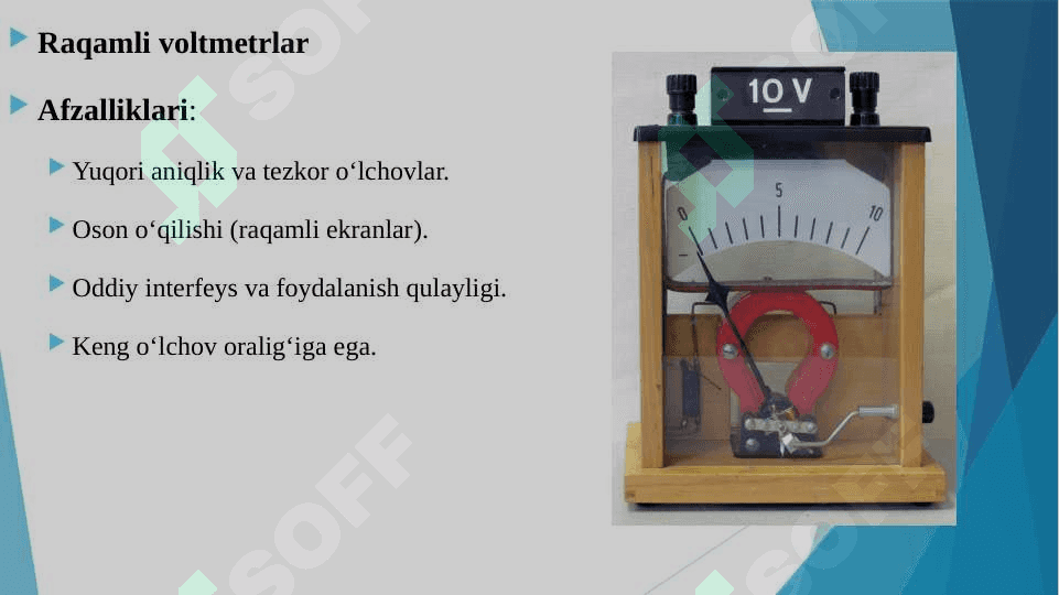 ELEKTR O‘LCHOV ASBOBLARINING ZAMONAVIY TURLARINI AFZALLIK VA KAMCHILIKLARINI TAXLIL QILISH. 3