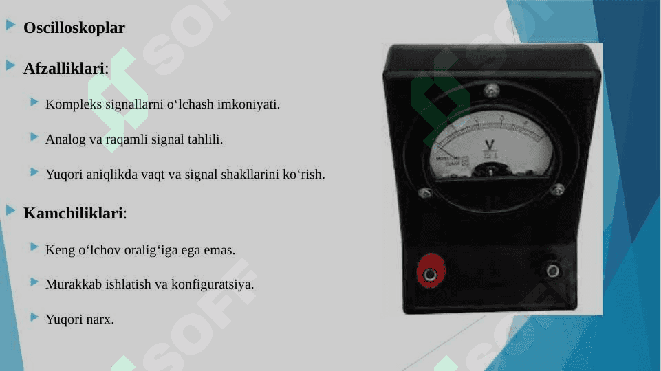 ELEKTR O‘LCHOV ASBOBLARINING ZAMONAVIY TURLARINI AFZALLIK VA KAMCHILIKLARINI TAXLIL QILISH. 5