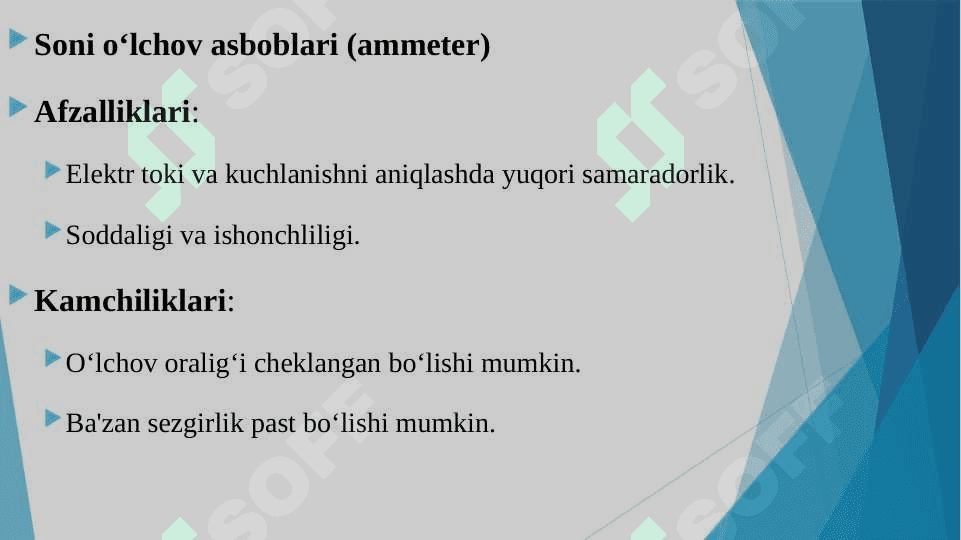 ELEKTR O‘LCHOV ASBOBLARINING ZAMONAVIY TURLARINI AFZALLIK VA KAMCHILIKLARINI TAXLIL QILISH. 7