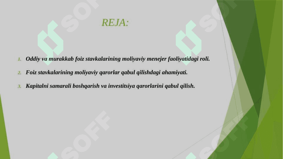 MOLIYAVIY MENEJER FAOLIYATIDA ODDIY VA MURAKKAB FOIZ STAVKALARIDAN FOYDALANISH 2