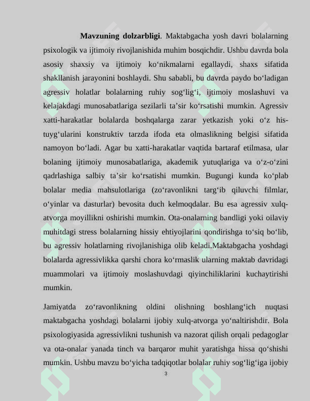 Maktabgacha yoshdagi bolalarda agressiv holatini shakllantirish 3