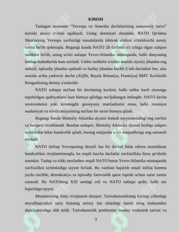 SHIMOLIY ATLANTIKA (NATO) BLOKINING VUJUDGA KELISH SABABLARI VA OQIBATLARI 3