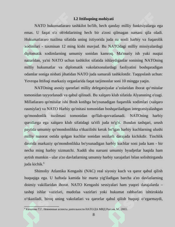 SHIMOLIY ATLANTIKA (NATO) BLOKINING VUJUDGA KELISH SABABLARI VA OQIBATLARI 8