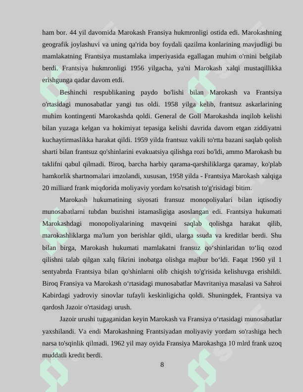 FRANSIYADA IV-RESPUBLIKANING TA’SIS ETILISHI (1946-1958) 8