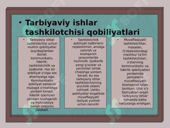 Maxsus taʼlim tarbiyaviy ishlar tashkilotchisining qobiliyati va ishbilarmonligi 3