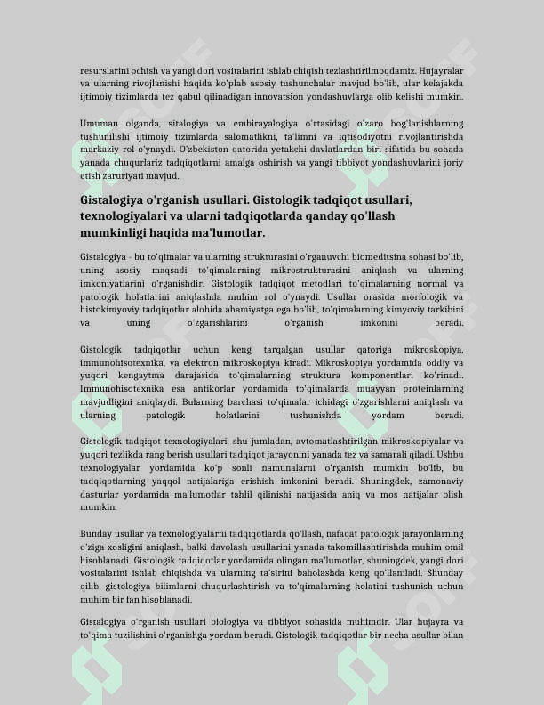 Sitalogiya embirayalogiya gistalogiyalar oʻrganish usullari 5