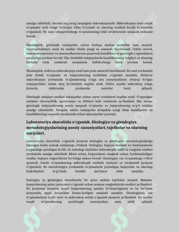 Sitalogiya embirayalogiya gistalogiyalar oʻrganish usullari 6