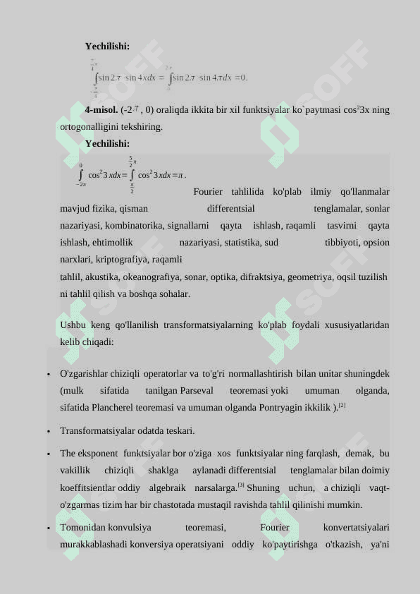 Karrali Fure qatorlari 6