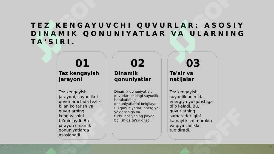 Quvurning tez kengayishi J.Sh.Borda formulasi Bosimli quvurlarda suyuqlik harakati paytida yo‘qotilgan nopori. 3