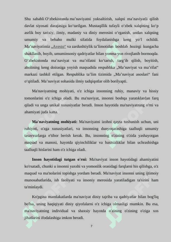 Ma’naviyat va ijtimoiy ong shakllari munosabati KURS ISHI 6