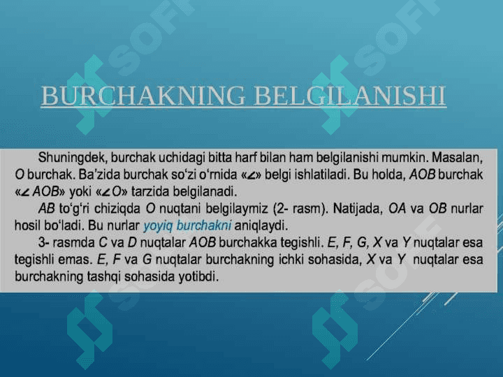 Burchak turlari. 4
