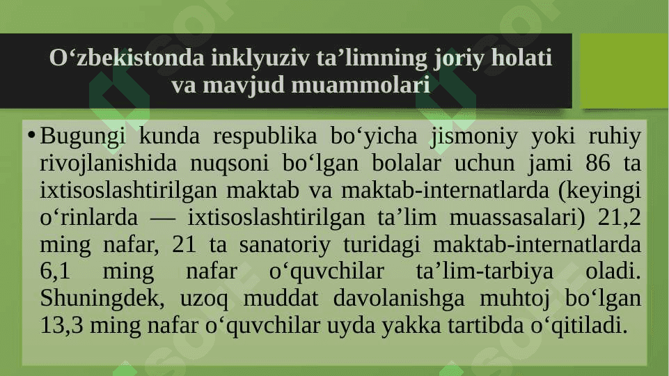 O'zbekistonda imkoniyati cheklangan bolalar uchun inklyuziv ta'lim 3
