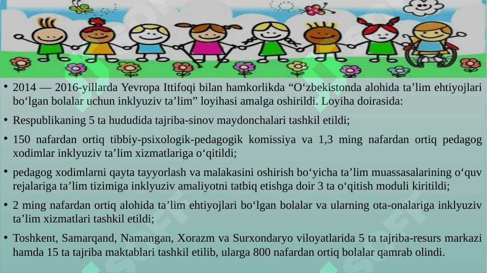O'zbekistonda imkoniyati cheklangan bolalar uchun inklyuziv ta'lim 4