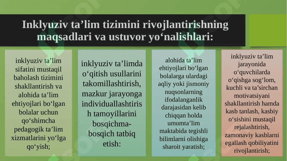 O'zbekistonda imkoniyati cheklangan bolalar uchun inklyuziv ta'lim 6