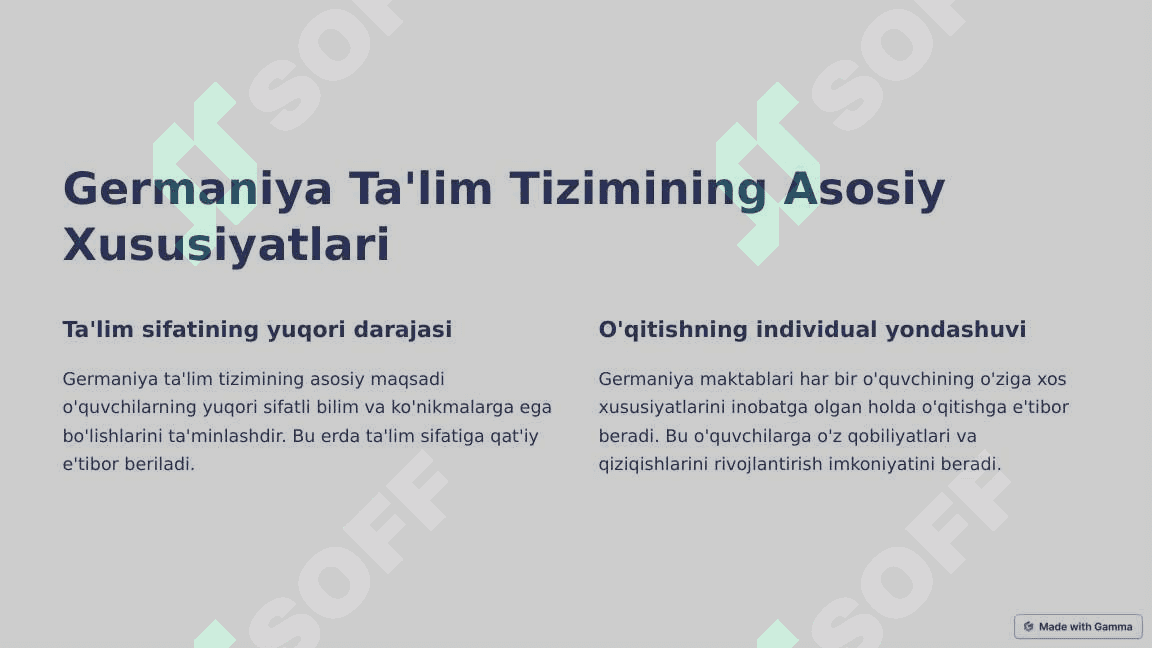 Germaniya Maktablari: O'ziga Xos Xususiyatlari 2