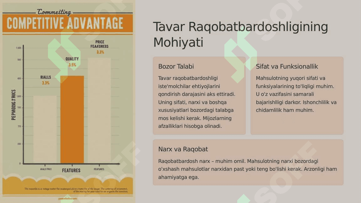 Mahsulot Raqobatbardoshligi ta’minlash sifat ko’rsatkichlari 2