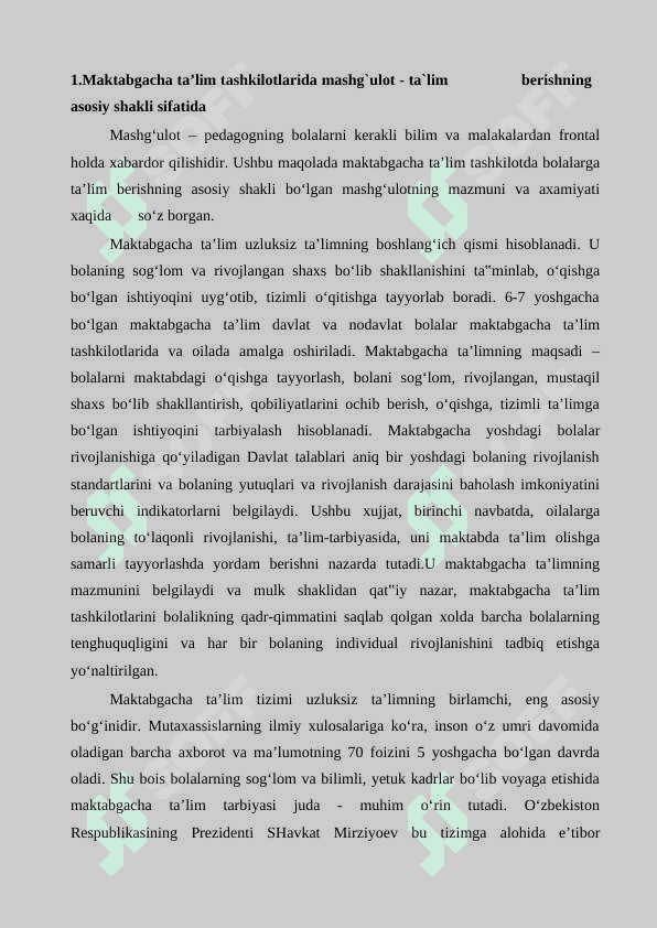Mashgʻulot jadvali tuzish talablari 3