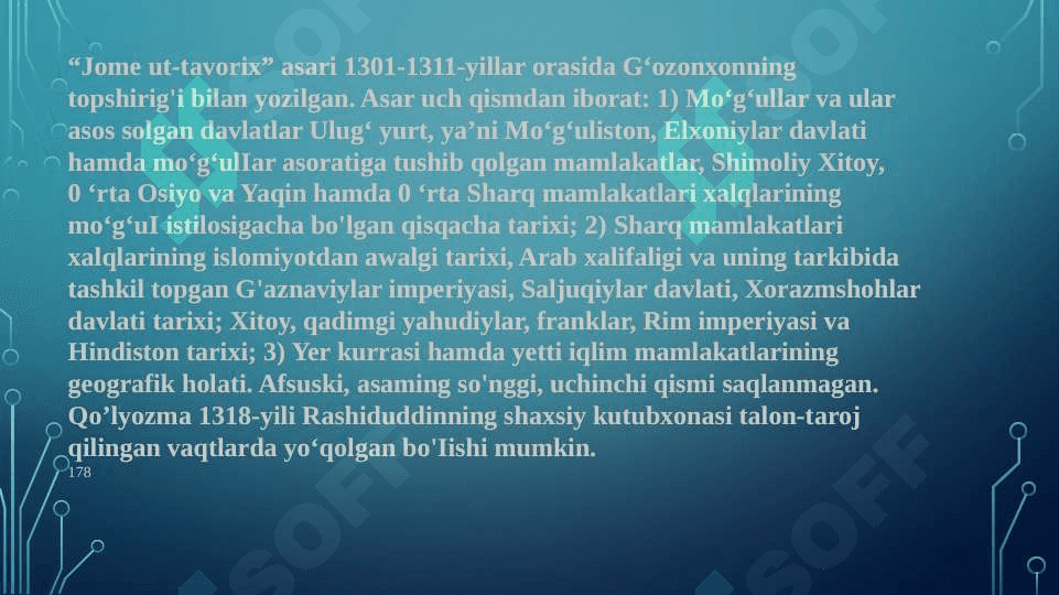 XII- XIV asrlarda O’rta Osiyoda tarix ilmining rivoji 8
