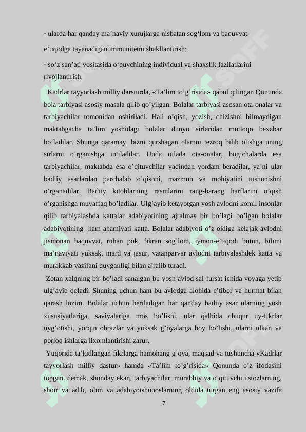 3-sinf ona tili va o’qish savodxonligi darslarida she’r oʻtish metodikasi. 7