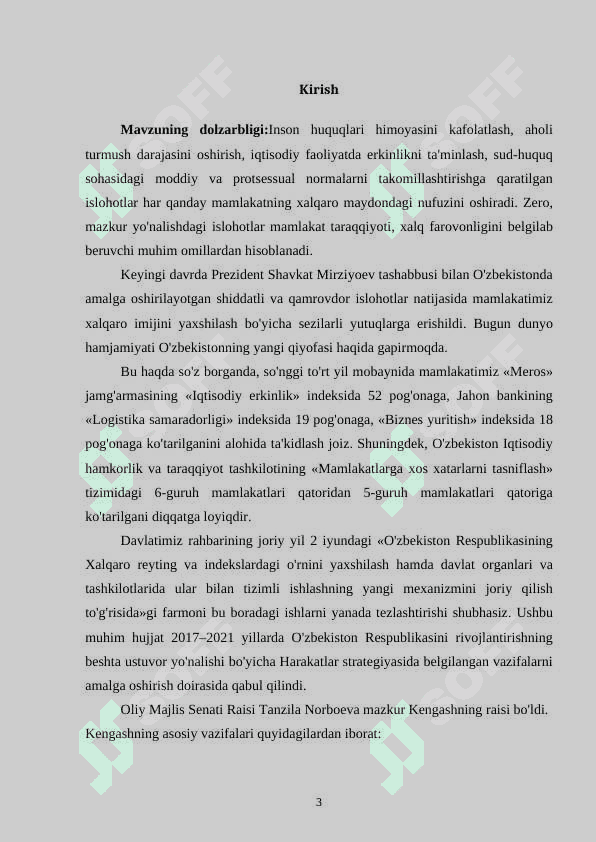 O‘ZBEKISTON RESPUBLIKASINING XALQARO REYTINGI 3