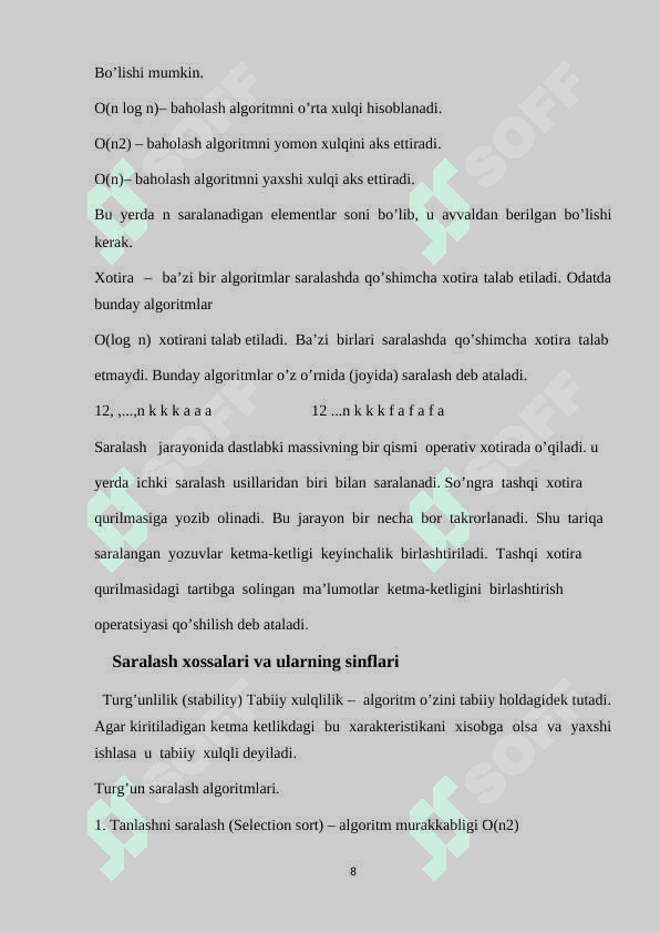 Saralash algoritimlari 8
