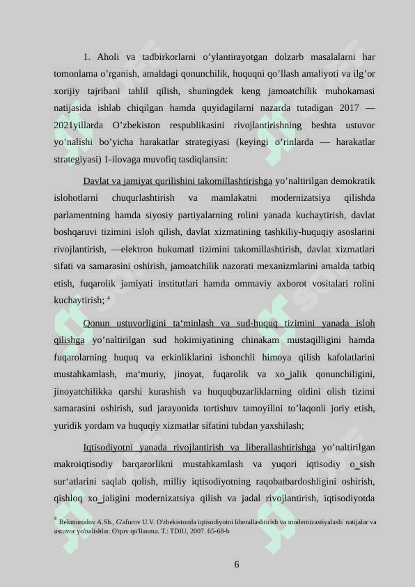 2017-2021-yillarda O‘zbekiston Respublikasini yanada rivojlantirish boʻyicha harakatlar strategiyasi 6