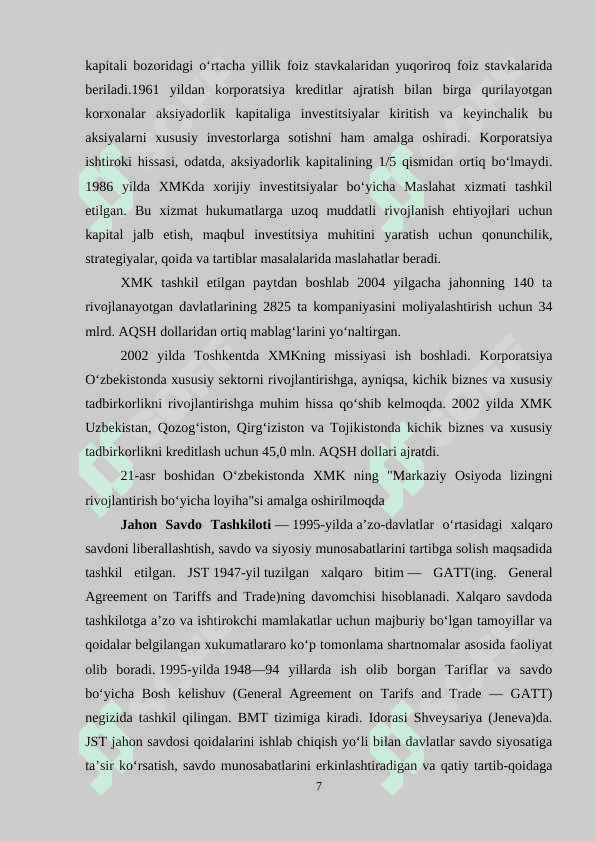 XALQARO IQTISODIY TASHKILOTLARNING UMUMIY TAVSIFI 7