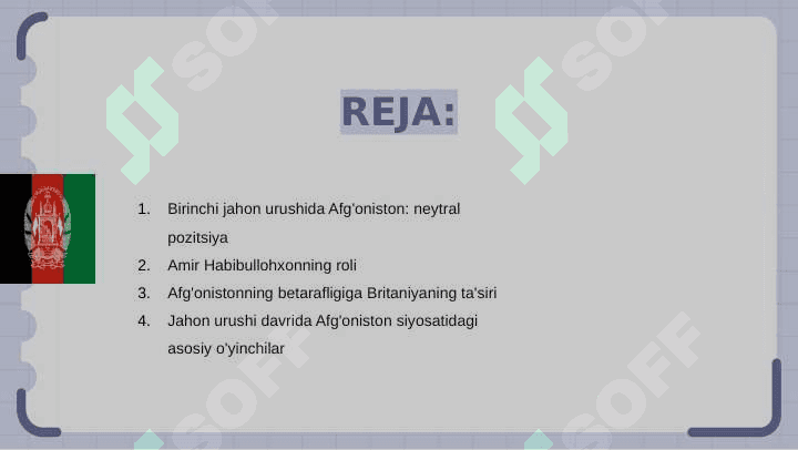 Afg'oniston birinchi Jaxon urushi yillarida 2