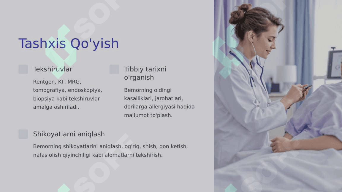 Yuz-jag jarrohligi bo'limining tuzilishi, yuz jag sohasi jarohatlangan bemorlarini parvarish qilish. Yuz-jag sohasi singan va shikastlangan bemorlami parvarish qilish xususiyatlari 5