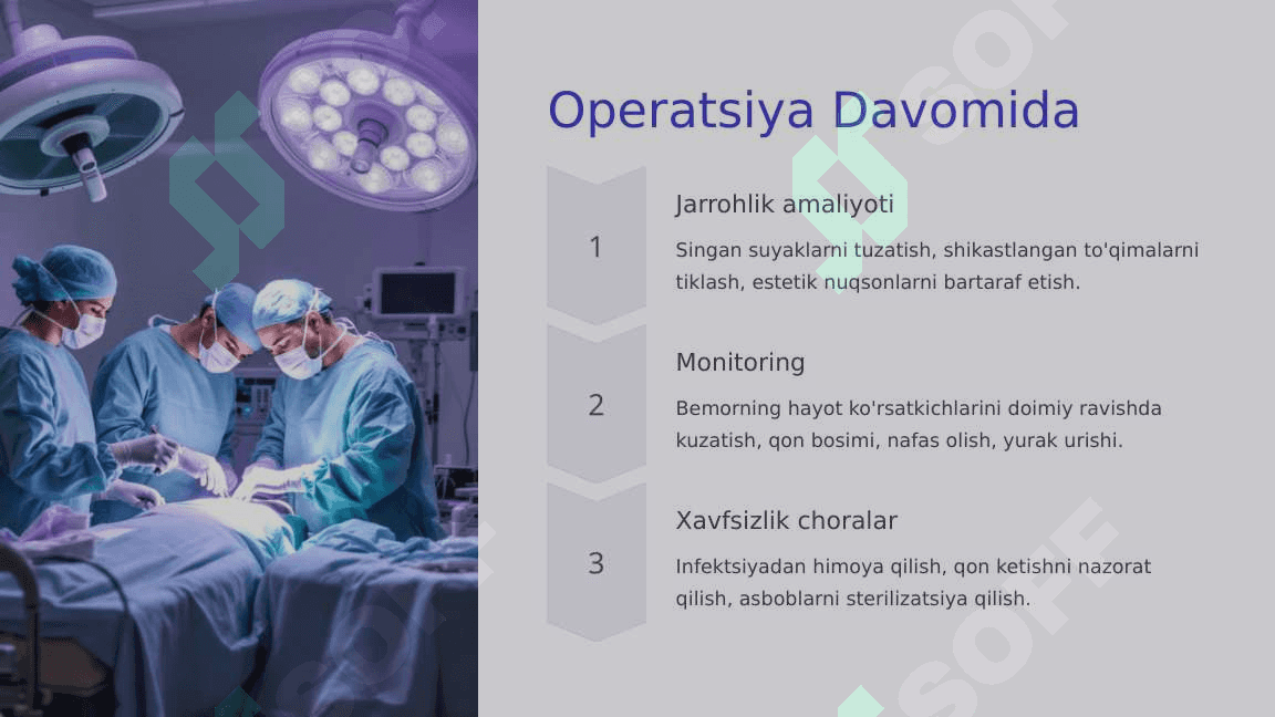 Yuz-jag jarrohligi bo'limining tuzilishi, yuz jag sohasi jarohatlangan bemorlarini parvarish qilish. Yuz-jag sohasi singan va shikastlangan bemorlami parvarish qilish xususiyatlari 8