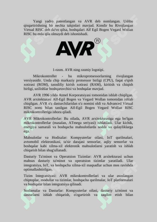 Kompyuter tashkil etish 1-Mustaqil ish "Kompyuterlar oilasi (ARM arxitekturasi)" 3