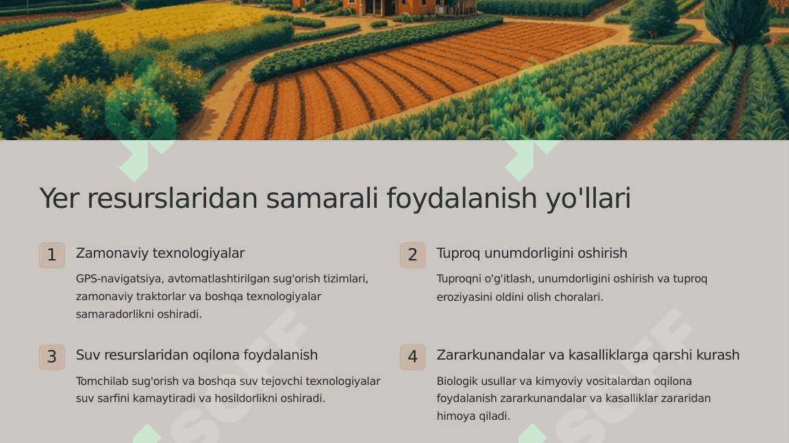 Qishloq xo'jalik korxonalarini yer territoriyalarini rejalashtirish va tashkil etish . 3